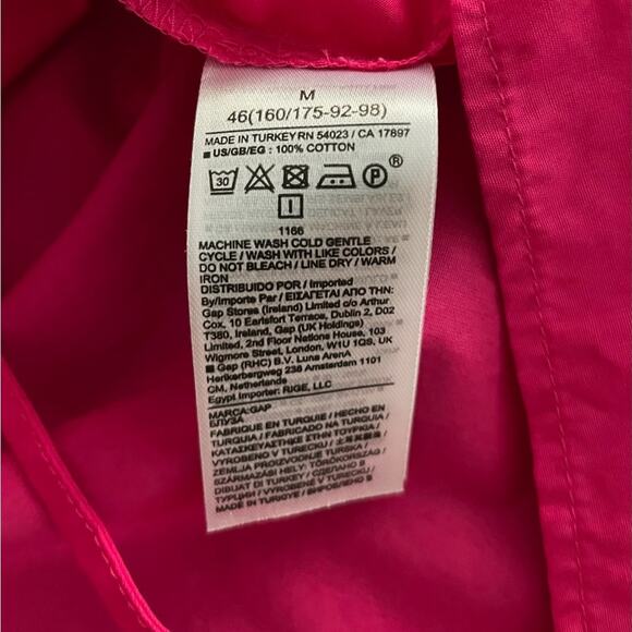 Gap Bright Pink Cotton Button Up Tunic Maternity Top Size Medium - Picture 5 of 6